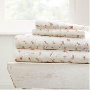 Home Collection Floral Printed Sheet Set, Pink Soft Floral NWT